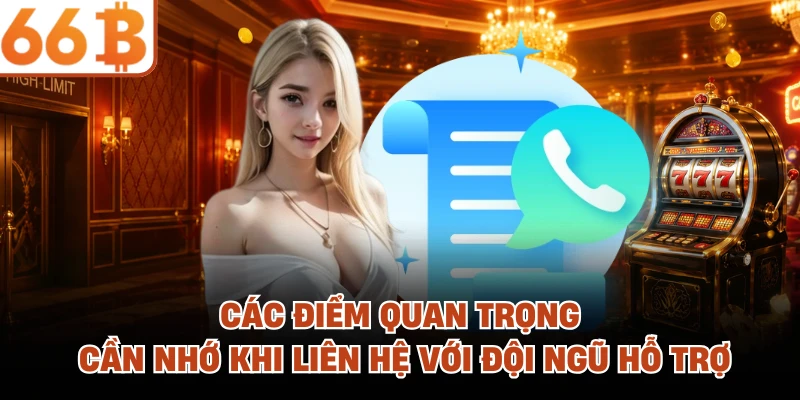 Liên Hệ 66B - Mở Khóa Trải Nghiệm Hỗ Trợ Đẳng Cấp, Đáng Tin Các điểm quan trọng cần nhớ khi liên hệ với đội ngũ hỗ trợ