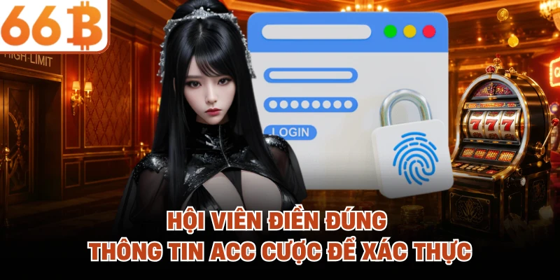 Hội viên điền đúng thông tin acc cược để xác thực
